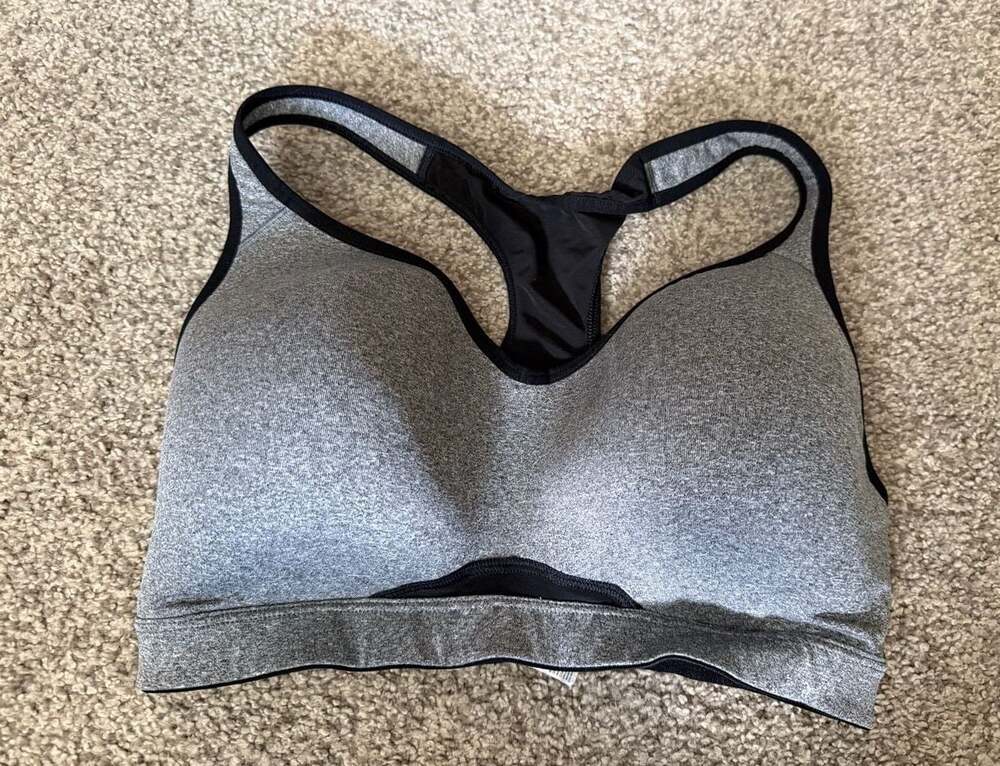 Old Navy Active High Support Racerback Sports Bra, Heather Gray, Size 36DD